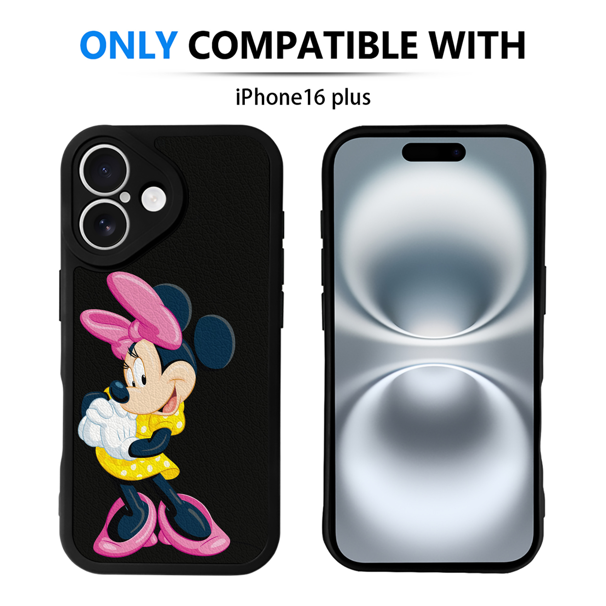 （画像用） ミッキーマウス Mickey Mouse 【iPhone 16シリーズ対応】シリコンスマホケース（レザー調） 材質：シリコン